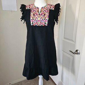 Embroidered Shift Dress